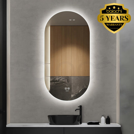 Baiachi LED Oval 450x900mm Backlit Anti-Fog Mirror