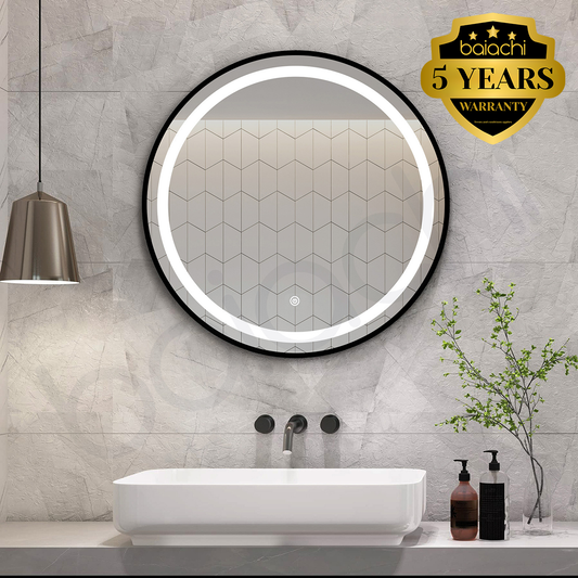 Baiachi Otus LED Round 600mm Frame Mirror Matte Black