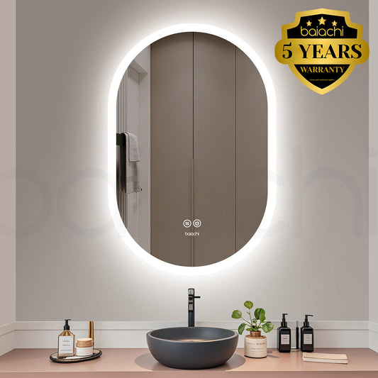 Baiachi Cora LED Oval 600mmx900mm Frameless Mirror