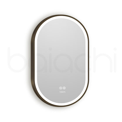 Baiachi Cora LED Oval 600mmx900mm Frame Mirror Antique Bronze