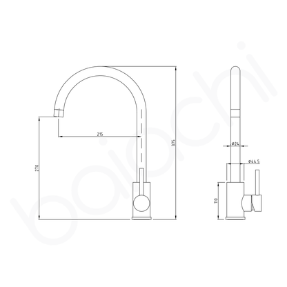 Baiachi Moreton Slimline Sink Mixer Brushed Nickel