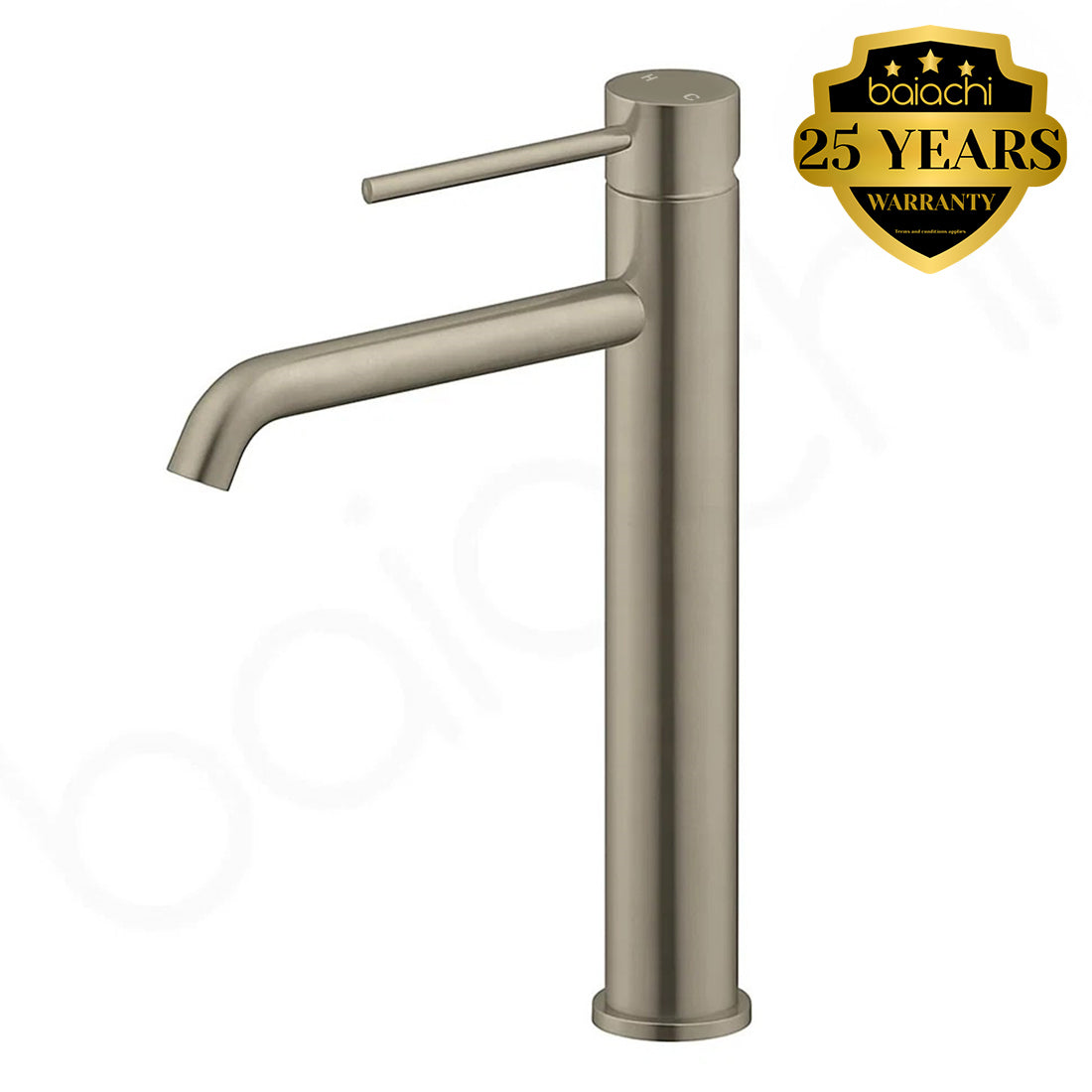 Baiachi Moreton Slimline Highrise Basin Mixer Brushed Nickel
