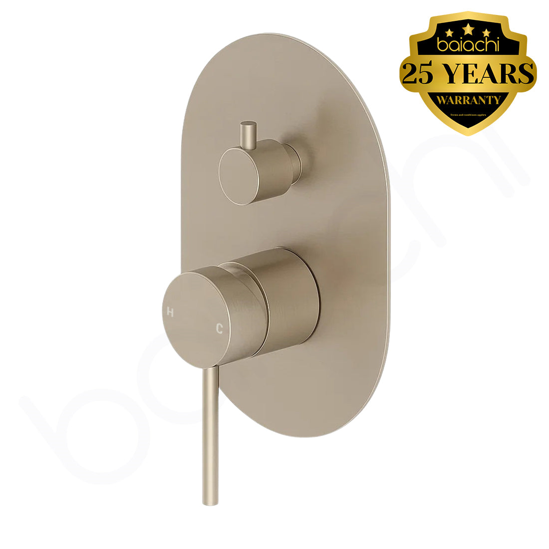 Baiachi Moreton Slimline Wall Diverter Mixer Brushed Nickel