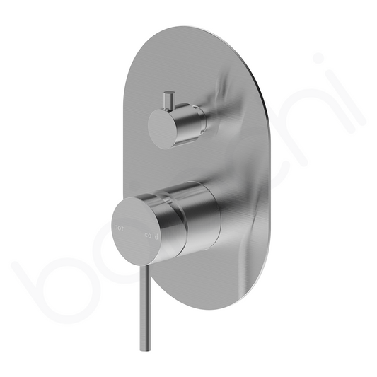 Baiachi Moreton Slimline Wall Diverter Mixer Stainless Steel