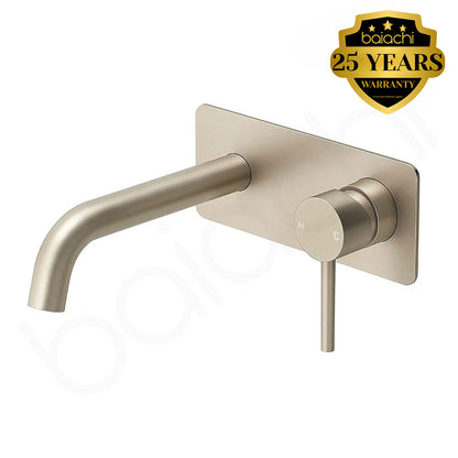 Baiachi Moreton Slimline Wall Basin Mixer Brushed Nickel