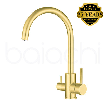 Baiachi Moreton Slimline 3-Way Filter Sink Mixer Brushed Gold