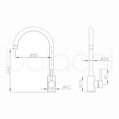 Baiachi Moreton Trade Series Sink Mixer Brushed Nickel