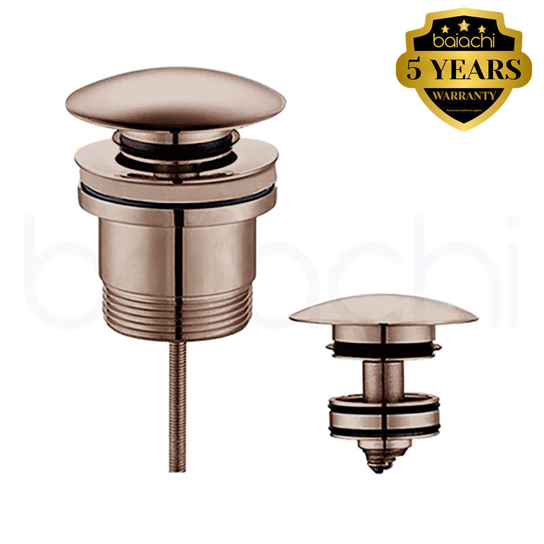 Baiachi Dome Pop Up Waste Drain Universal 40mm Built-in Removable Filter Brushed Copper