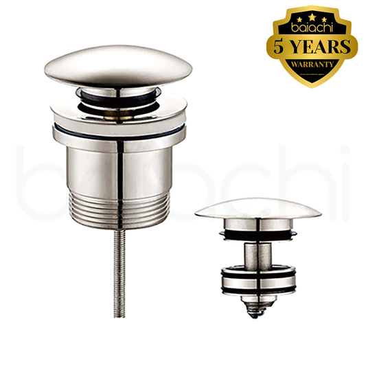 Dome Pop Up Waste Drain Universal 40mm Built-in Removable Filter Brushed Nickel