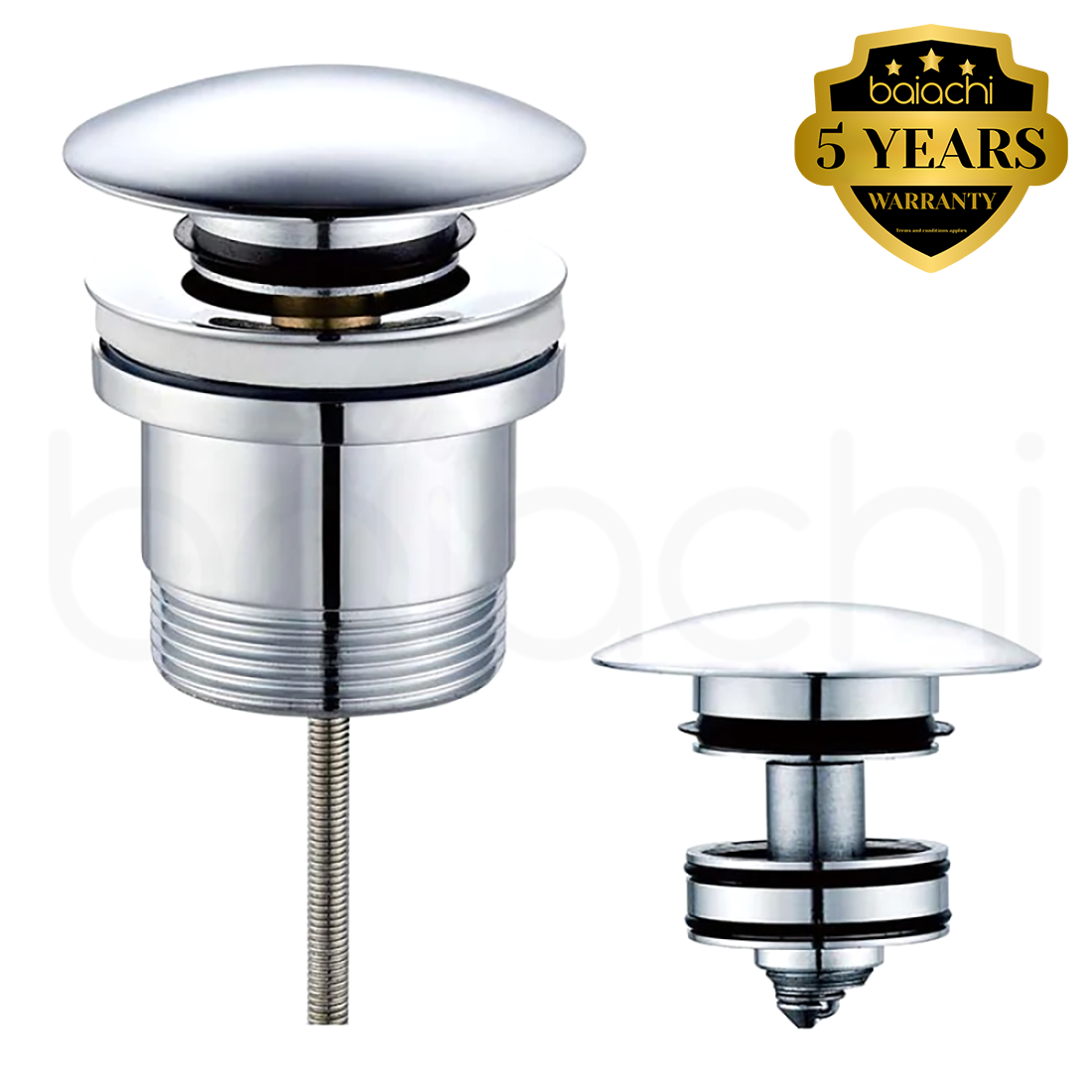 Dome Pop Up Waste Drain Universal 40mm Built-in Removable Filter Chrome