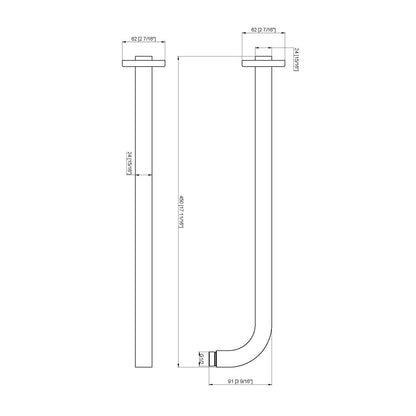 Mackenzie Square Wall Shower Arm Matte Black