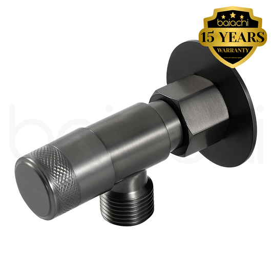 Baiachi Shattaf Loose Nut Mini Cistern Stop Stainless Steel Quarter Turn with Backflow Valve PVD Gun Metal