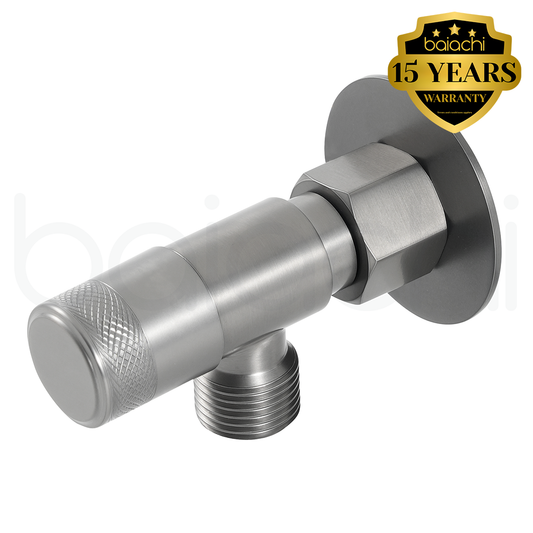 Baiachi Shattaf Loose Nut Mini Cistern Stop Stainless Steel Quarter Turn with Backflow Valve Brushed Nickel