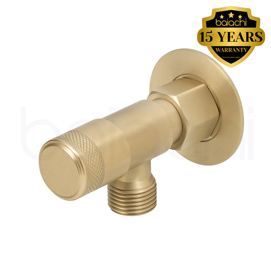 Baiachi Shattaf Loose Nut Mini Cistern Stop Stainless Steel Quarter Turn with Backflow Valve PVD Brushed Gold