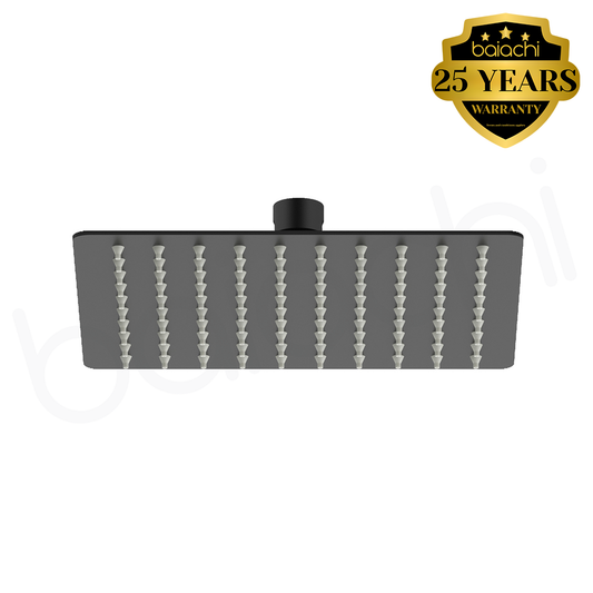 Mackenzie Square Stainless Steel Shower Head 200mm Matte Black