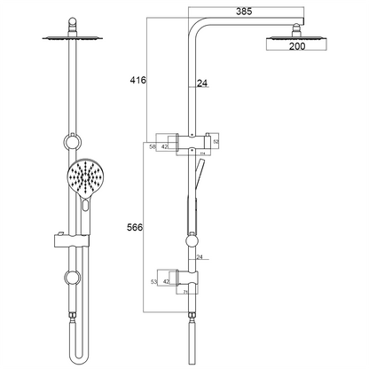 Moreton Round Multi Function Shower Brushed Nickel