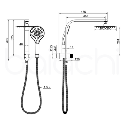 Noosa Multi Function Shower Gun Metal