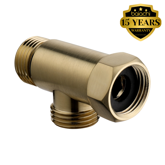 1/2 Union BSP FMM Thread Tee Type 3 Way Brass Pipe Fitting Adapter Coupler Connector Brushed Gold