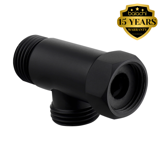 1/2 Union BSP FMM Thread Tee Type 3 Way Brass Pipe Fitting Adapter Coupler Connector Matte Black
