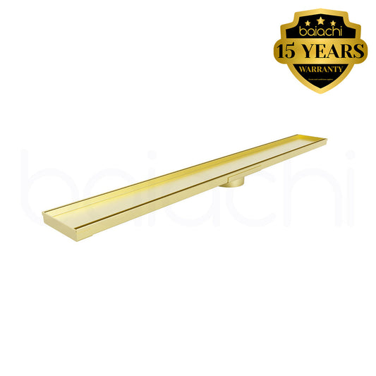 901-1200mm Linear Tile Insert Adjustable Floor Waste Brushed Gold