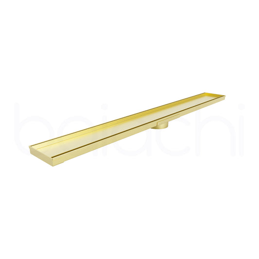 150-600mm Linear Tile Insert Adjustable Floor Waste Brushed Gold