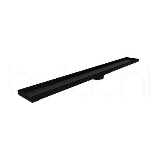 601-900mm Linear Tile Insert Adjustable Floor Waste Matte Black