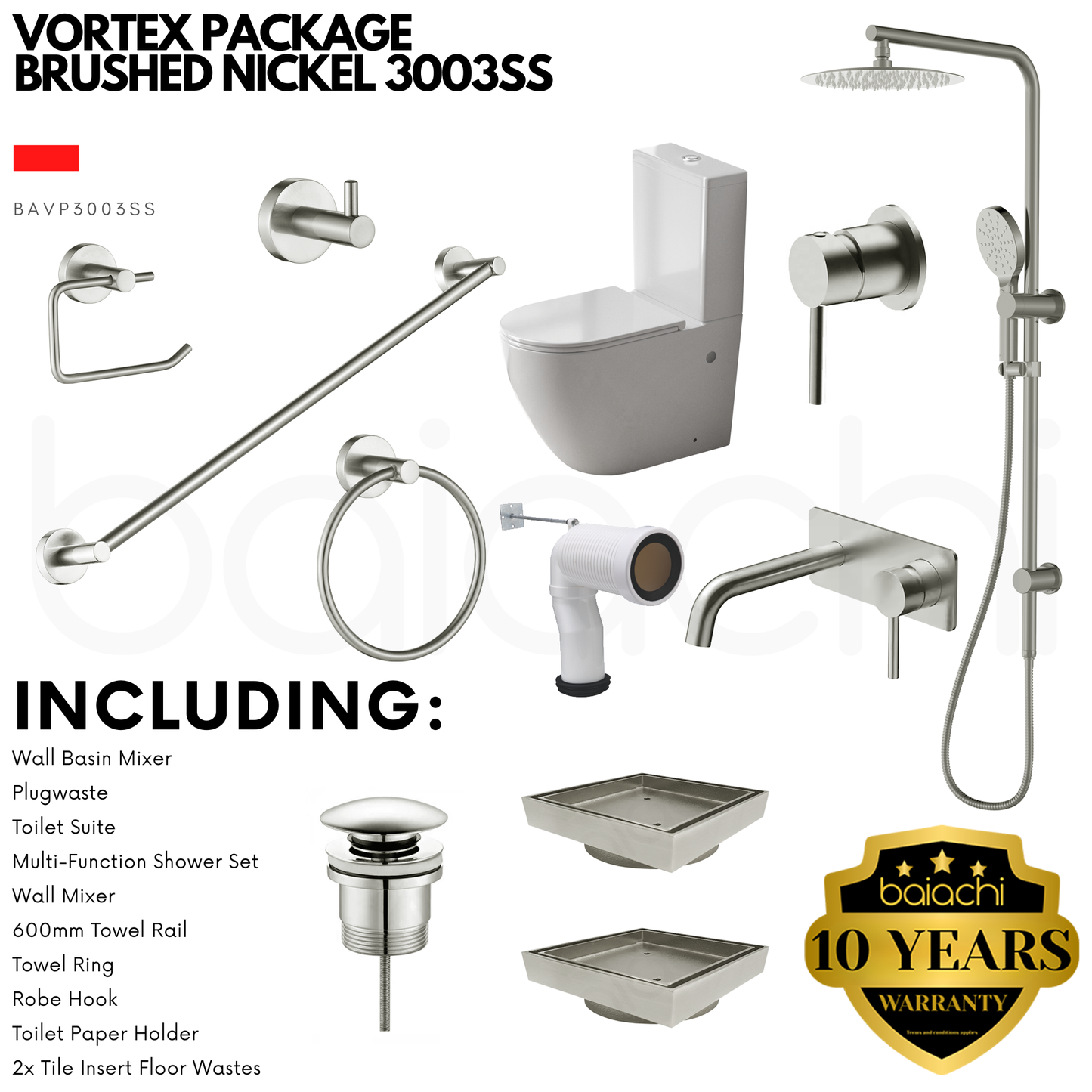 VORTEX PACKAGE BRUSHED NICKEL 3003SS