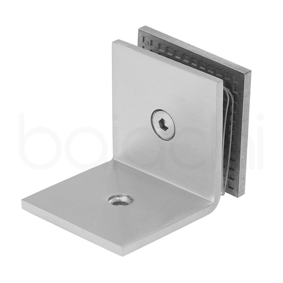 Baiachi 1200mm Curved Fluted Glass Fixed Panel Shower Screen Brushed Nickel Left