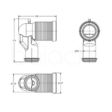 Baiachi Universal S trap Pan Connector