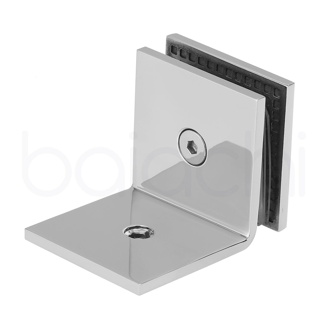 Baiachi 1000mm Curved Fluted Glass Fixed Panel Shower Screen Chrome Right