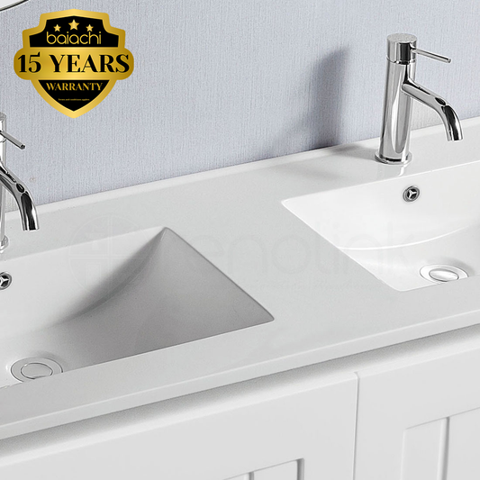 Hampton 1800mm Plywood Wall Hung Bathroom Vanity Double Ceramic Basin