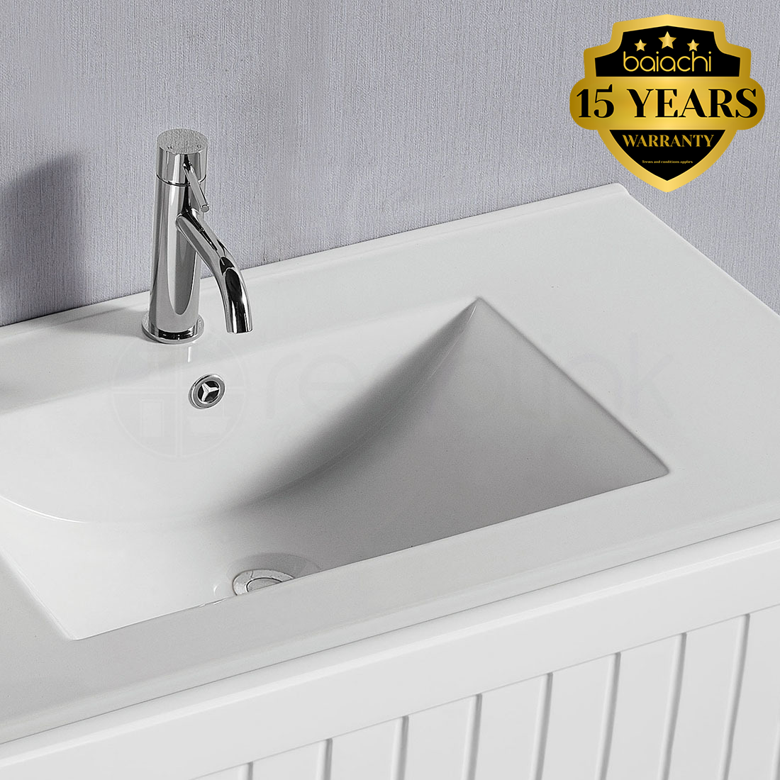 Hampton Plywood 600mm Wall Hung Bathroom Vanity Ceramic Basin