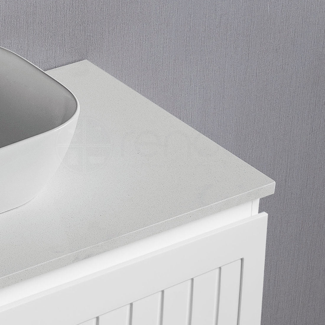 Hampton 600mm PVC Wall Hung Bathroom Vanity White Quartz Stone