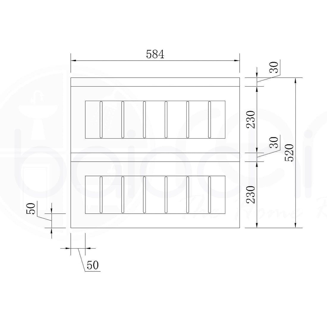 Hampton Plywood 600mm Wall Hung Bathroom Vanity Calacatta Stone