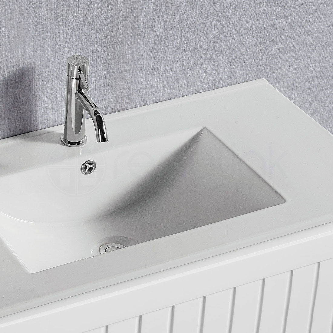 Hampton Plywood 750mm Wall Hung Bathroom Vanity Ceramic Basin