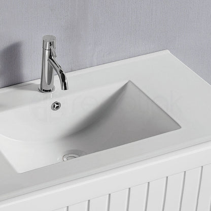 Hampton Plywood 750mm Wall Hung Bathroom Vanity Ceramic Basin