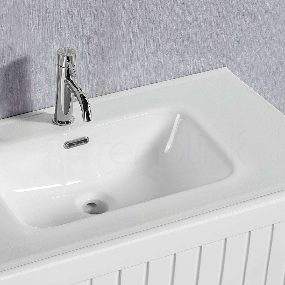 Hampton Plywood 750mm Wall Hung Bathroom Vanity Ceramic Basin