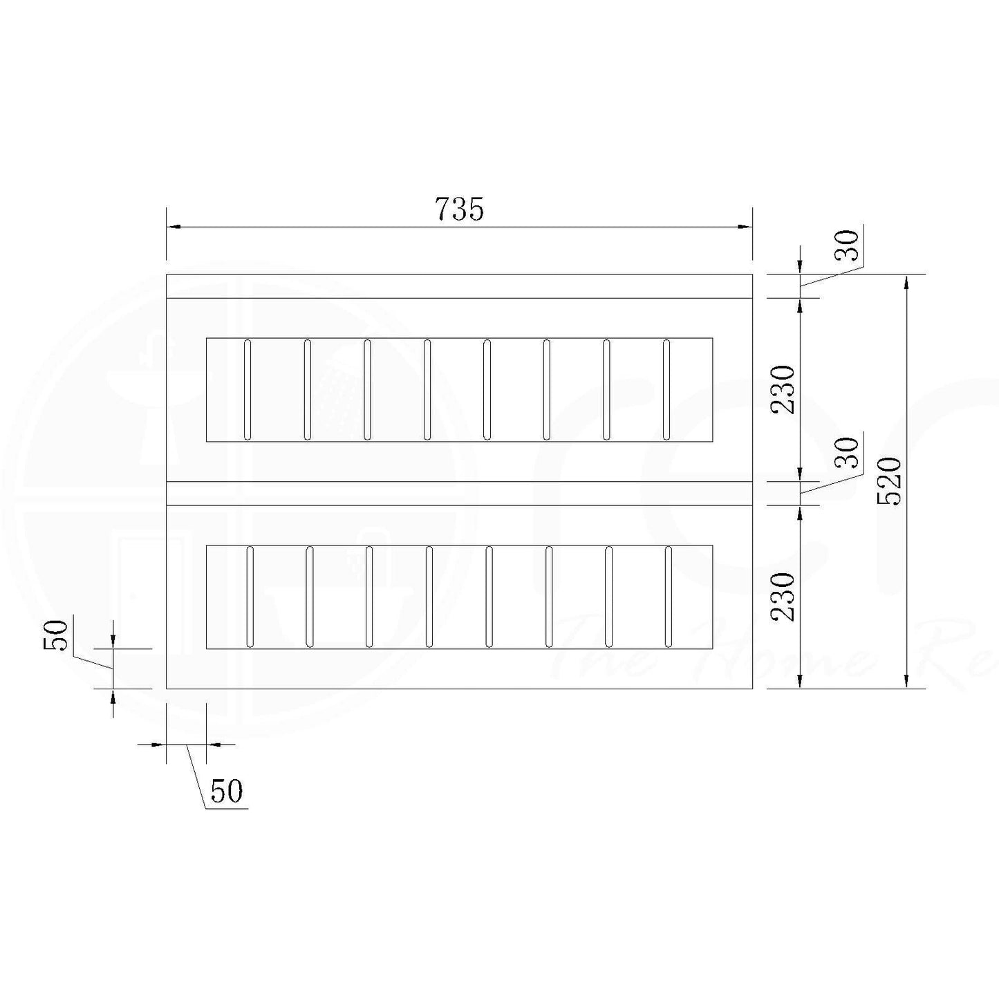 Hampton 750mm PW Wall Hung Bathroom Vanity Cabinet