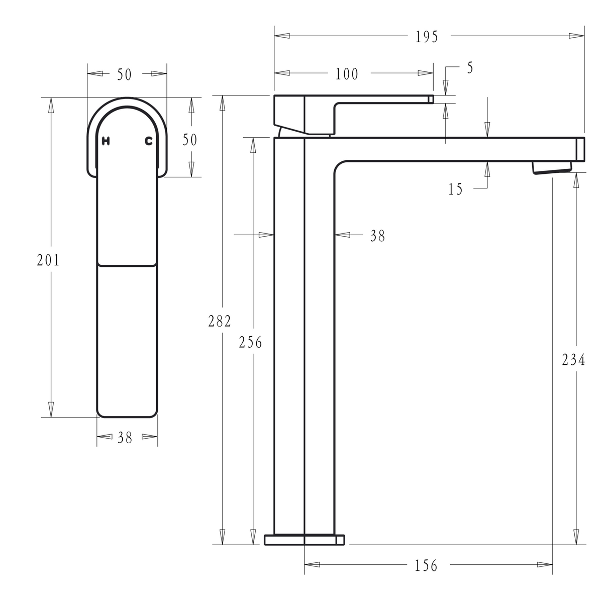 Ikon Flores High Rise Basin Mixer Brushed Nickel
