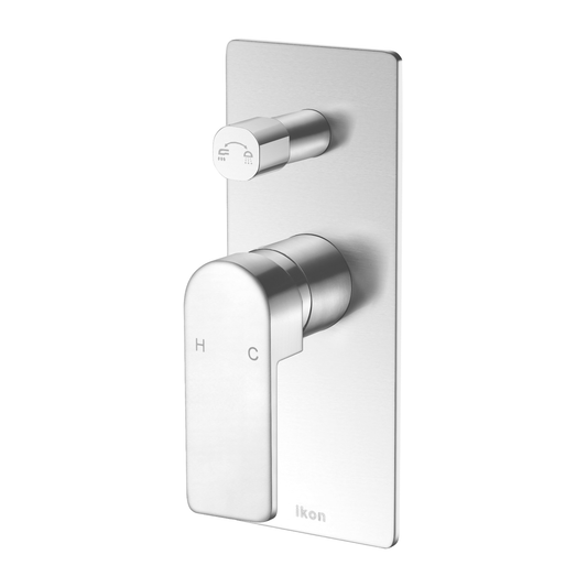 Ikon Flores Wall Mixer with Diverter Chrome