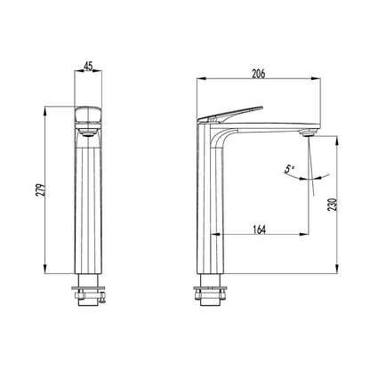 Sulu II High Rise Basin Mixer Chrome