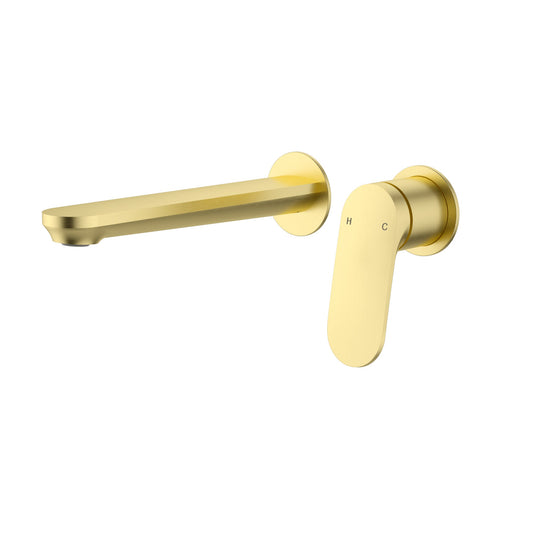 Sulu II Wall Basin Mixer Brushed Gold