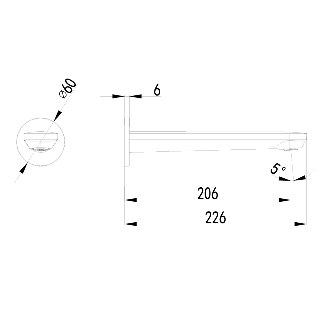 Sulu II Bath Spout Chrome