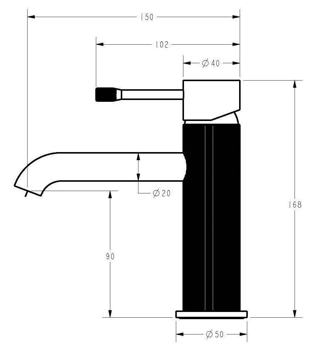 Linie Basin Mixer Matte Black