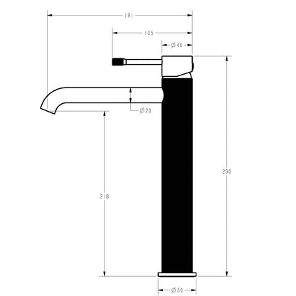 Linie High Rise Basin Mixer Gun Metal