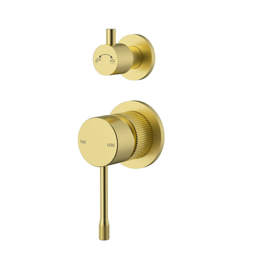 Linie Wall Mixer With Diverter Brushed Gold