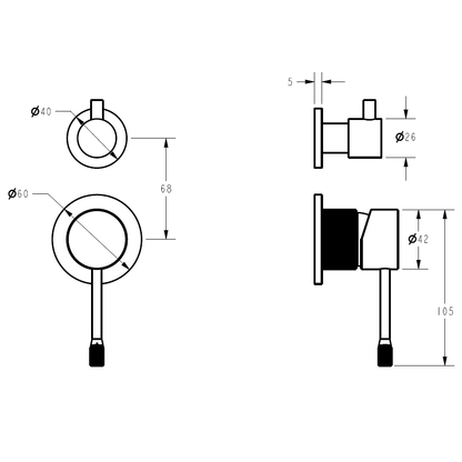 Linie Wall Mixer With Diverter Brushed Nickel
