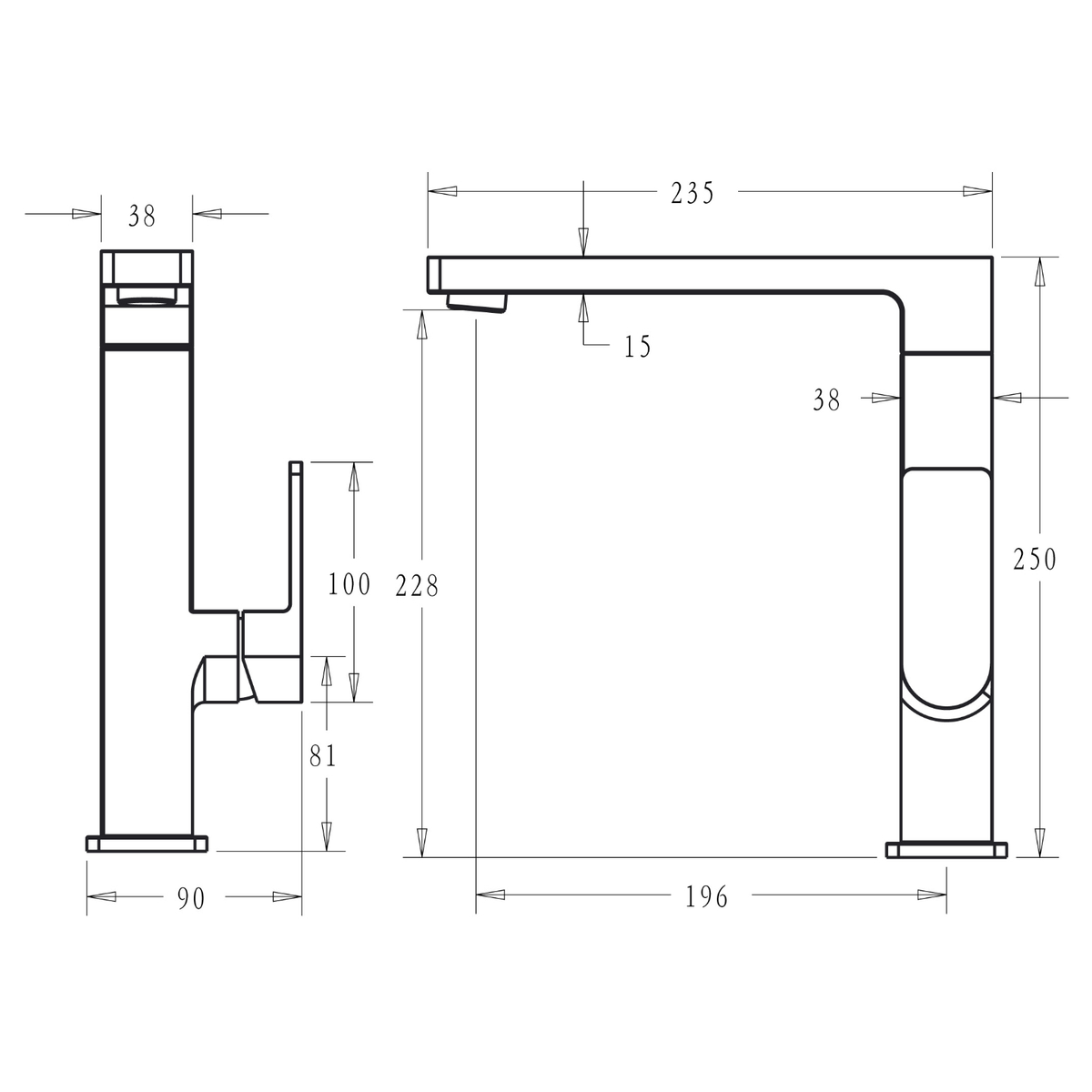 Ikon Ceram Sink Mixer Brushed Nickel