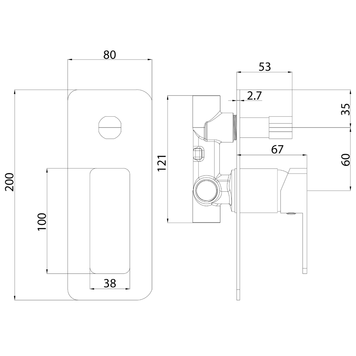 Ikon Ceram Wall Mixer with Diverter Brushed Nickel