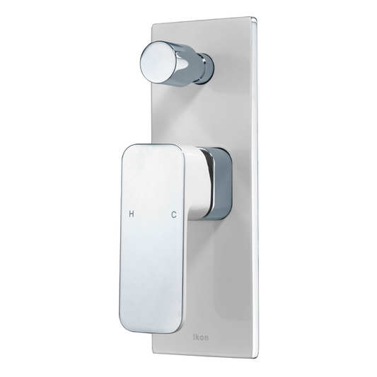 Ikon Seto Wall Mixer with Diverter Chrome & White